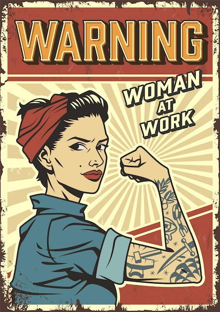 Vintage Woman Power Poster – Free Download