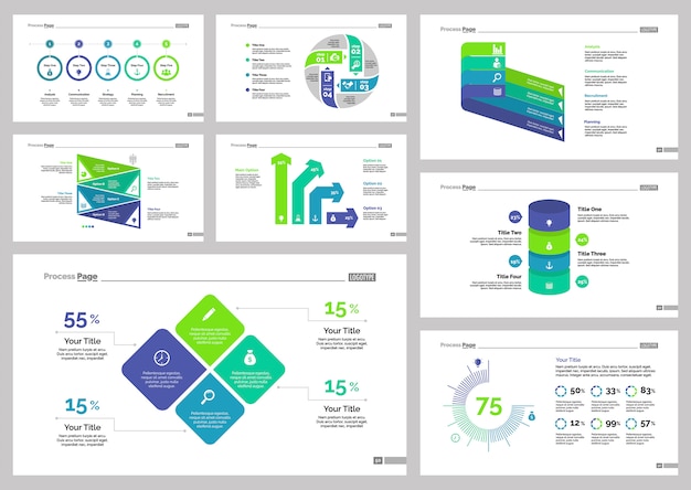 Eight Production Slide Templates Set – Download Free Stock Photo