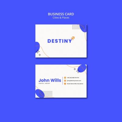 Horizontal Business Card Template for Traveling – Free Download