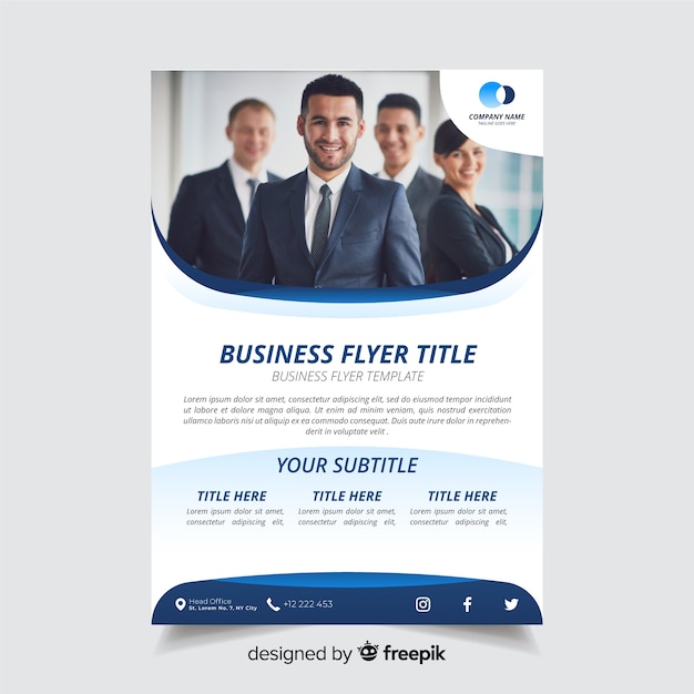 Business Flyer Template Featuring Stunning Imagery – Free Download