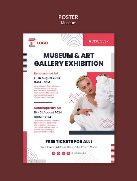 Museum Poster Template Design – Free Download