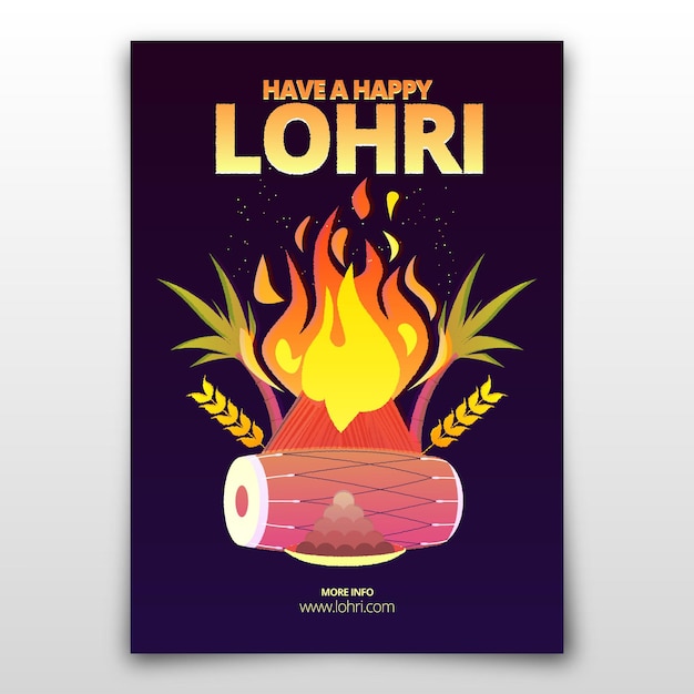 Flat Design Lohri Poster – Free Download