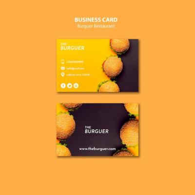 Colorful Burger Restaurant Business Card – Free Download