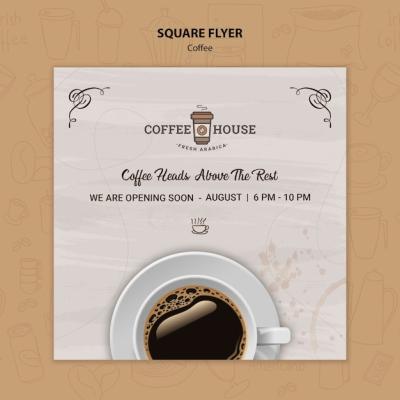 Coffee Shop Square Flyer Template – Free Download