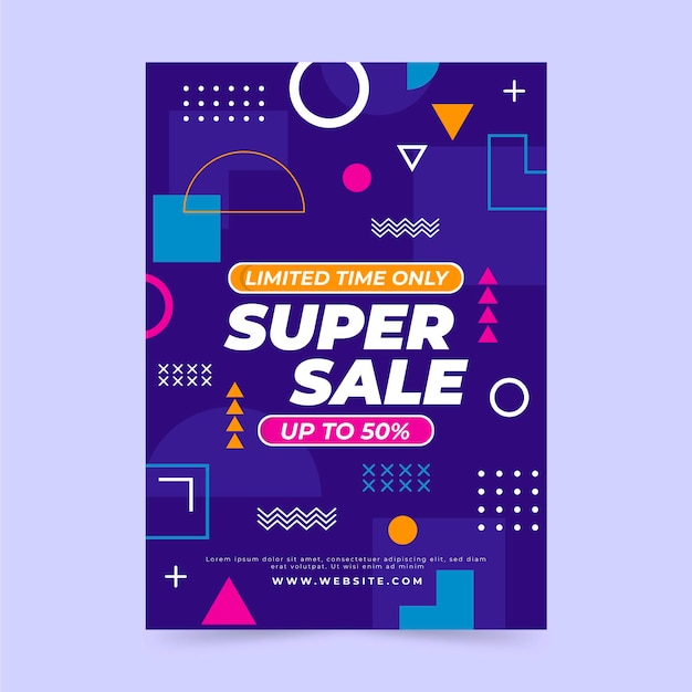 Flat Abstract Sale Poster Template – Free Download