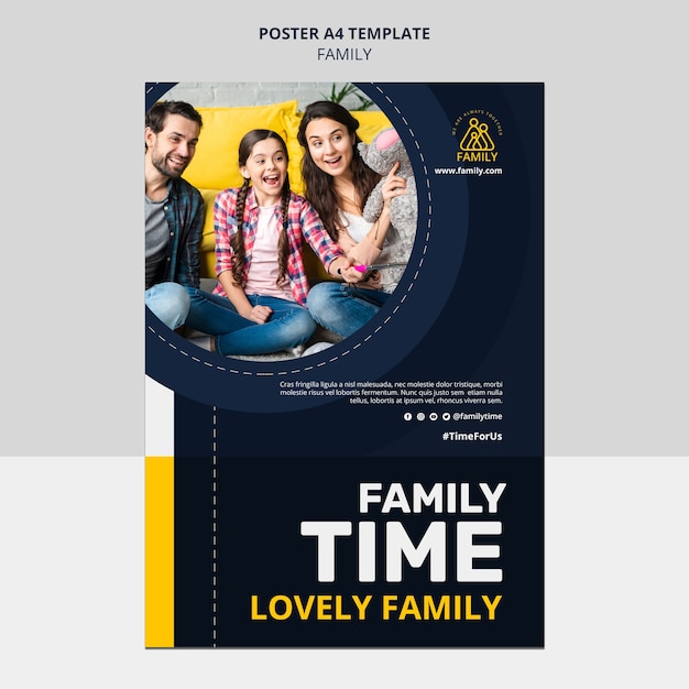 Family Time Vertical Poster Template – Free Download