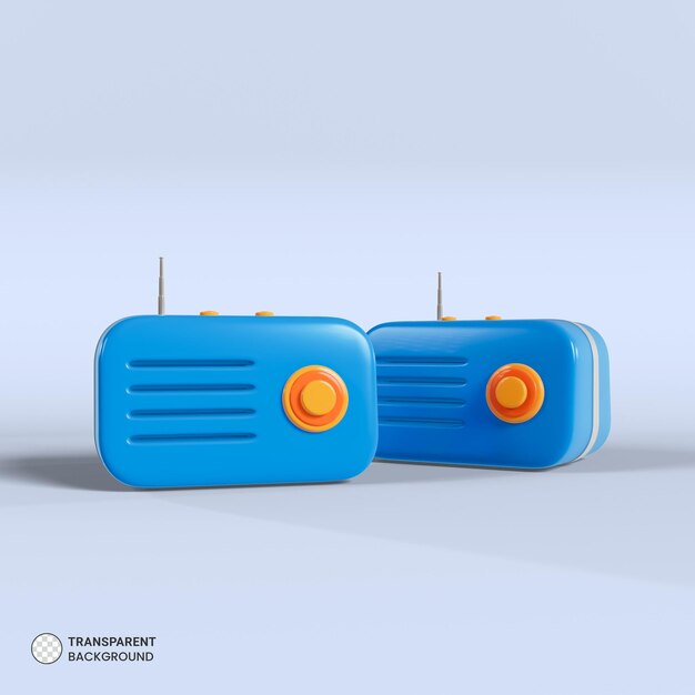 3D Render Illustration of a Vintage Radio Icon – Free Download