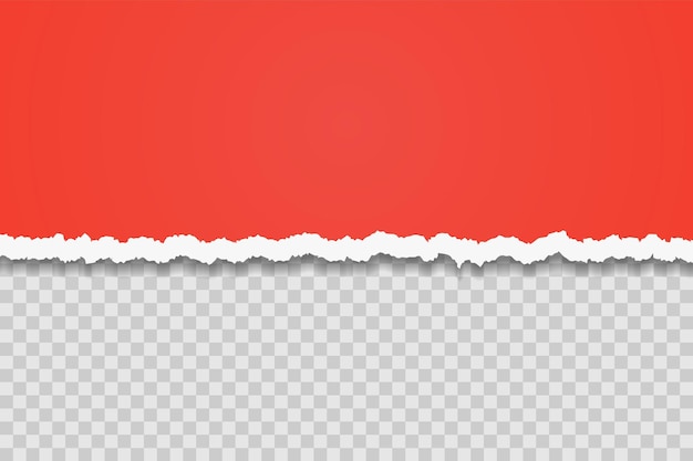 Red Torn Paper Edge Template: Ripped Horizontal Strips with Shadows – Free Download