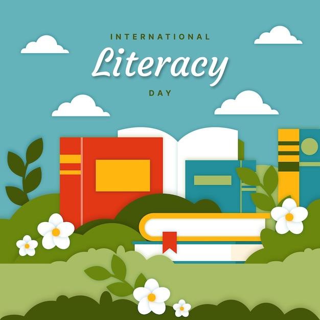 International Literacy Day in Paper Style – Free Download