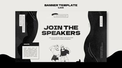 Black and White Love Banner Template – Free Download