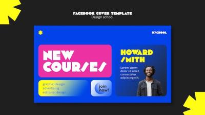 Social Media Cover Template for Graphic Design School | Free Download