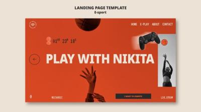 Esport Landing Page Template Design – Free to Download