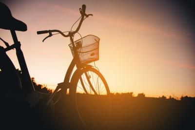 Silhouette of Vintage Bike at Sunset – Free Download