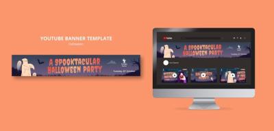 Halloween Celebration YouTube Banner Template – Free Download