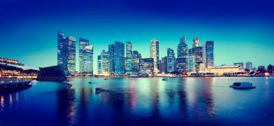 Panoramic Night Cityscape of Singapore – Free Download