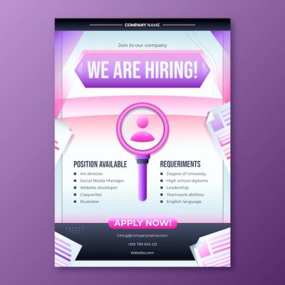 Gradient Hiring Poster Template – Free Download