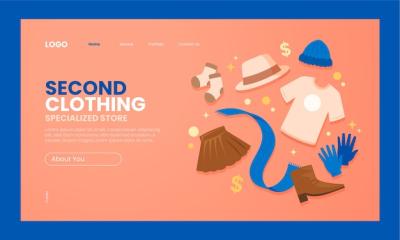 Flat Clothing Store Landing Page Template – Free to Download