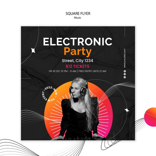 Music Event Square Flyer Template – Download Free Stock Photo