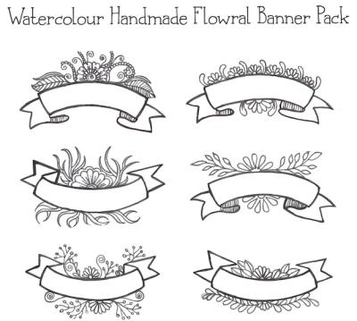 Beautiful Watercolor Handmade Floral Ribbon Pack – Free Download