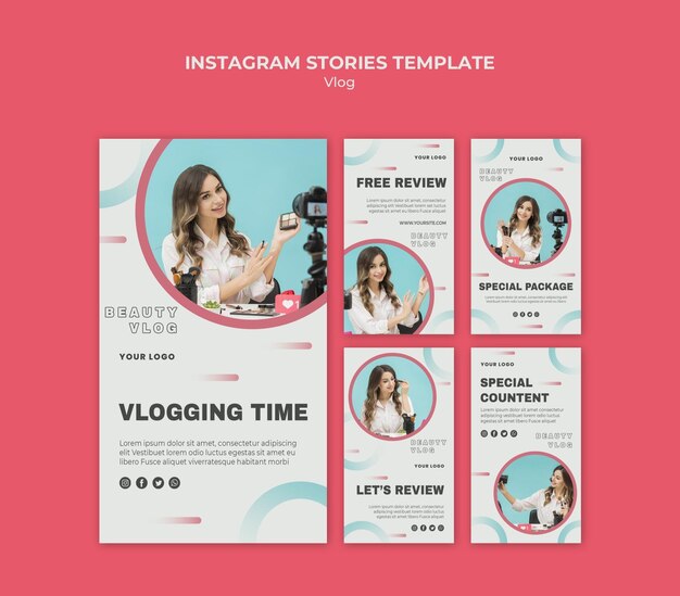 Instagram Stories Template for Vlog Concept – Free Download