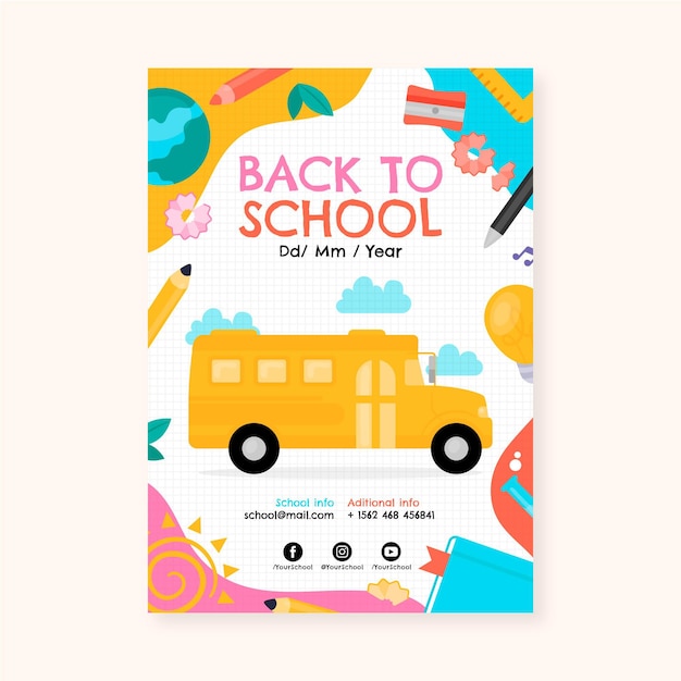 Back to School Vertical Poster Template – Download Free Stock Photo