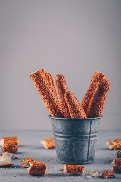 Turkish Bagel Pieces in a Bowl on Gray Surface – Free to Download