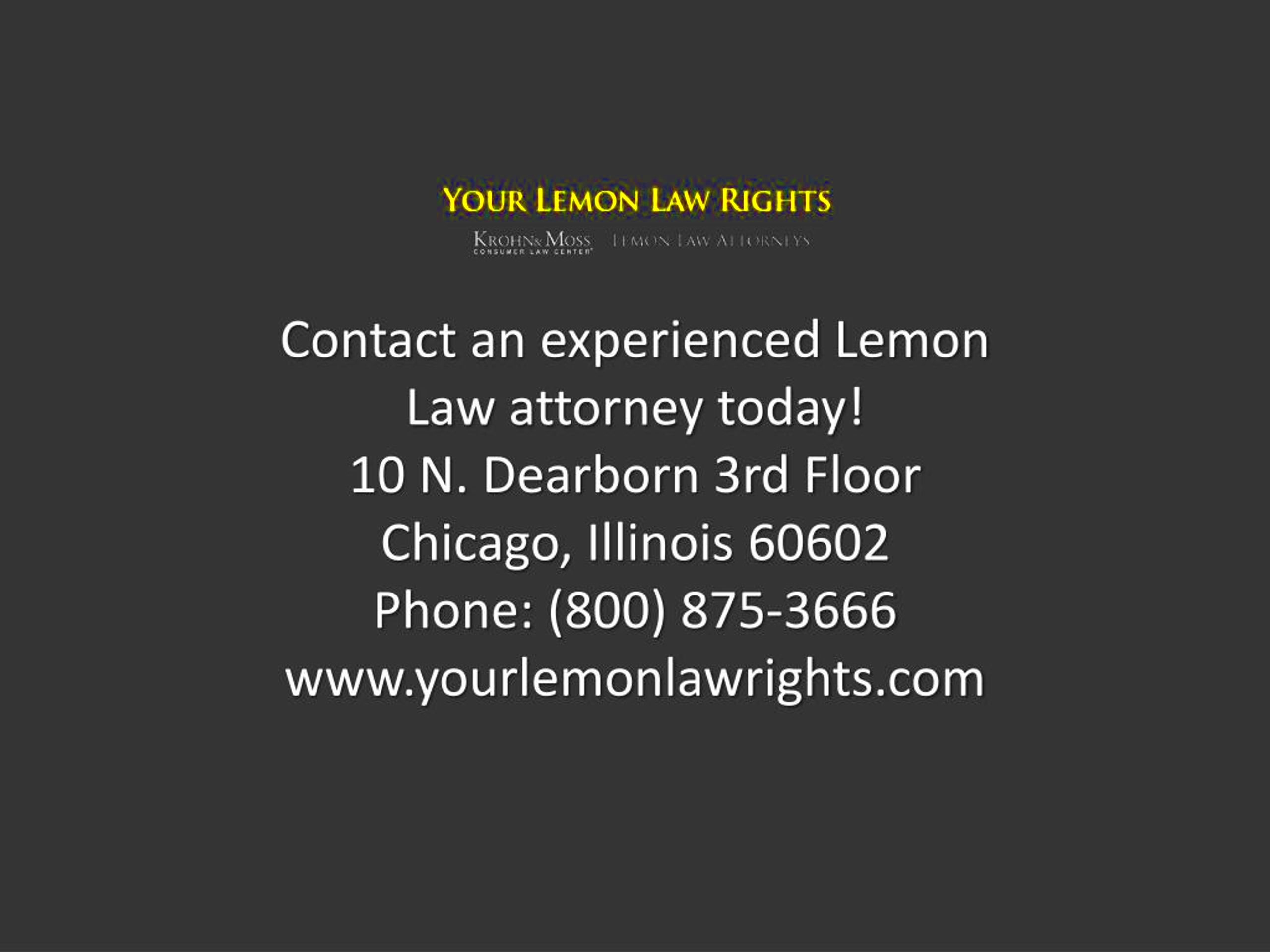 PPT Alabama Lemon Law Help Krohn Moss Ltd Consumer Law Center 