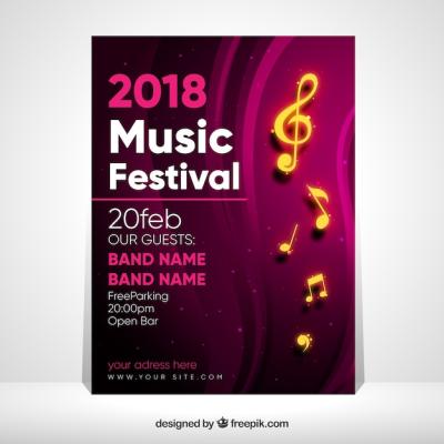 Dark Pink Music Party Flyer Concept – Free Download