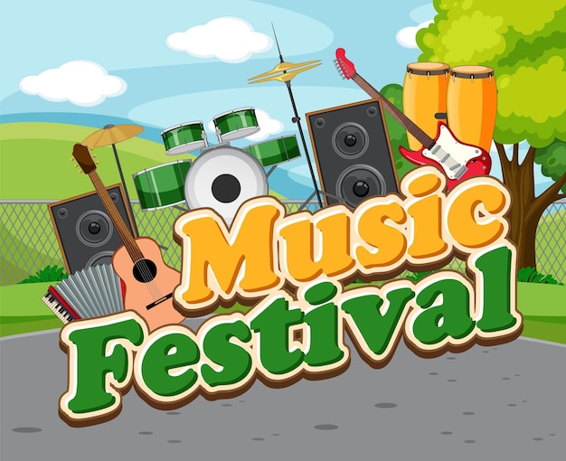 Music Festival Text Banner Design – Free Download