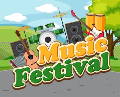 Music Festival Text Banner Design – Free Download