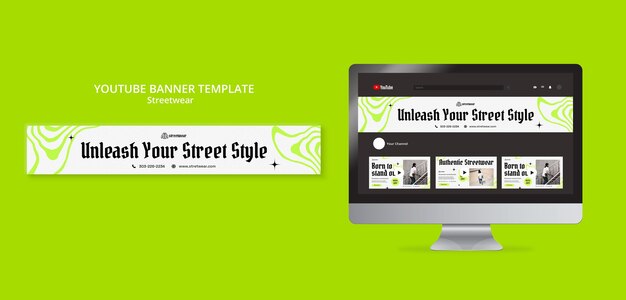 Streetwear Fashion Shopping YouTube Banner Template – Free Download