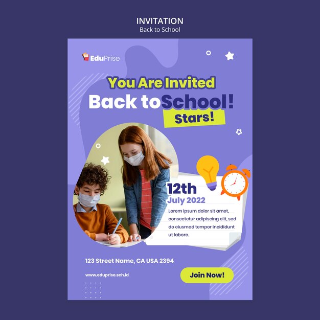 Back to School Flat Design Template – Free Download