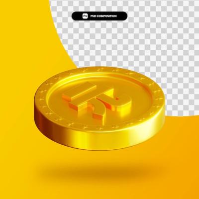 3D Rendered Golden Exchange Coin – Free to Download