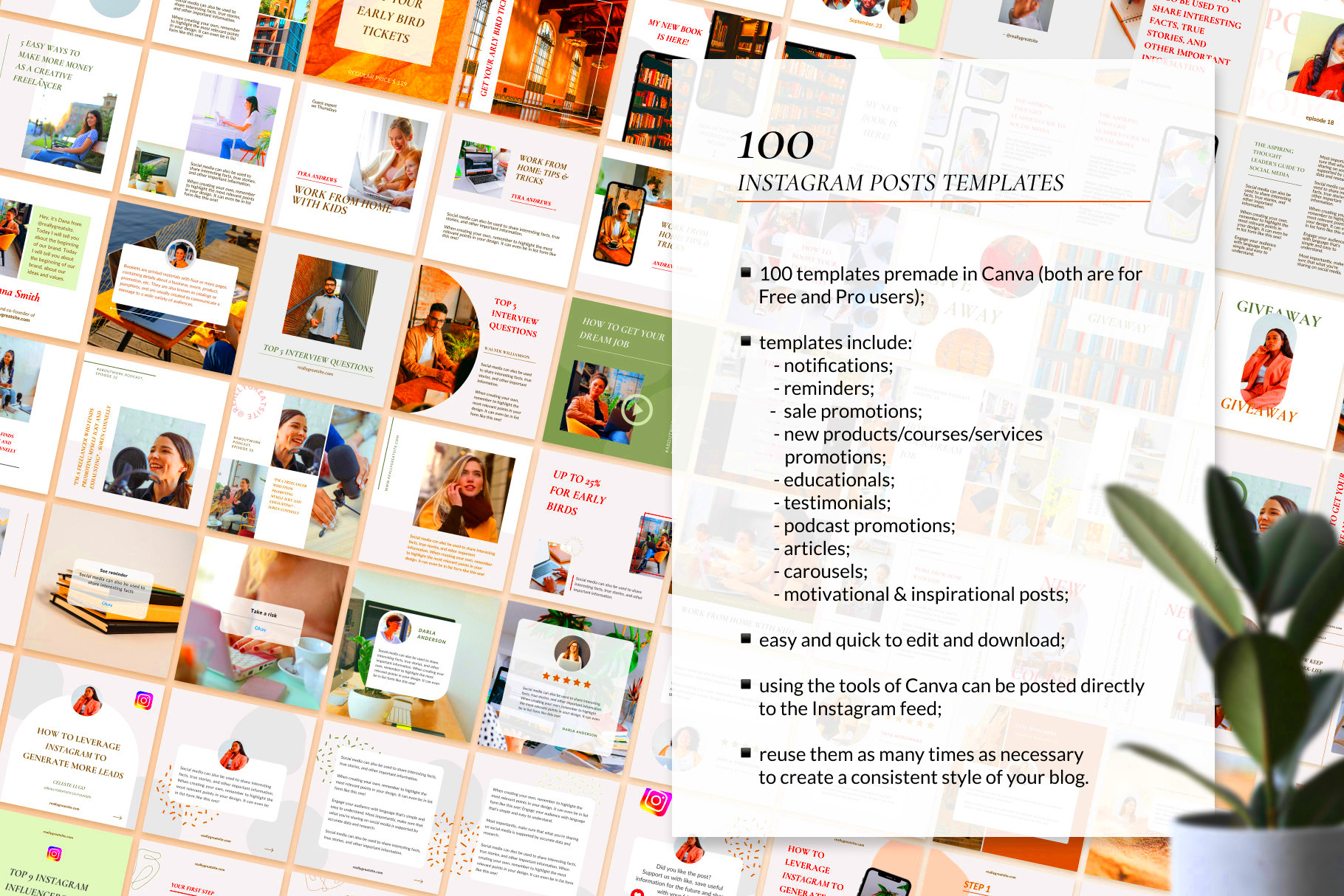 Influencer Instagram Canva templates Canva Templates Creative Market