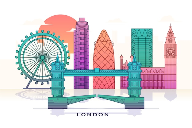 Vibrant Skyline of Colourful Landmarks – Free Download