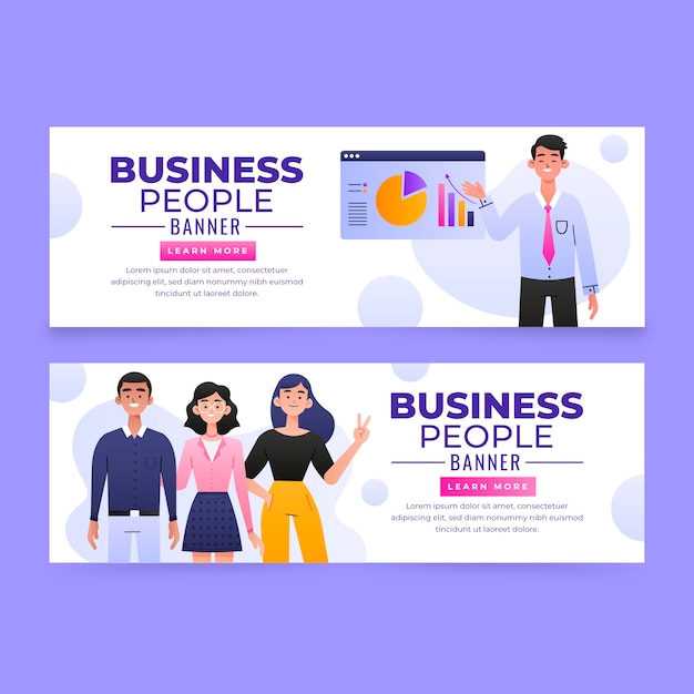 Gradient Business People Banner – Free Stock Photo for Download