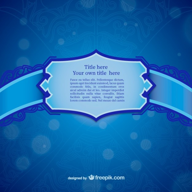 Blue Ornamental Label Template – Free Download