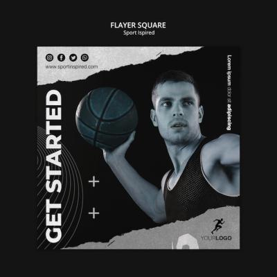 Basketball Training Ad Template Square Flyer – Free Download