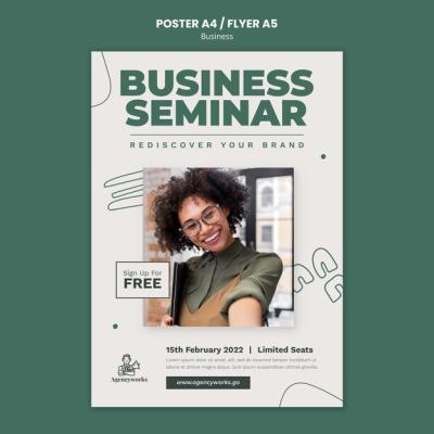 Business Seminar Poster Template for Free Download