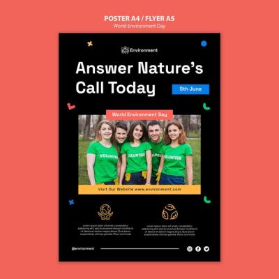 Vertical Poster Template for World Environment Day Celebration – Free Download