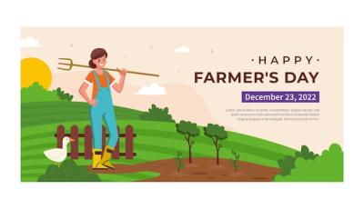 Horizontal Banner Template for Farmer’s Day Celebration – Free Stock Photo, Download Free