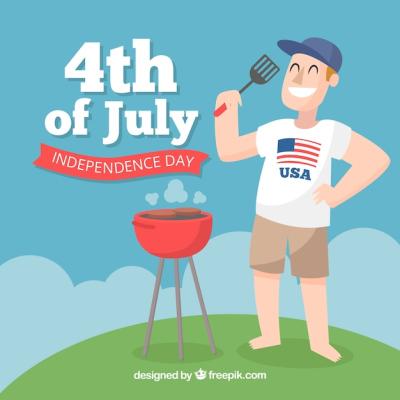 4th of July Background Featuring a Man – Free Download for Independence Day Stock Photo