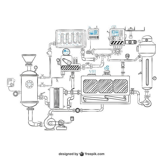 Machinery Drawing Vector for Your Projects – Free Download