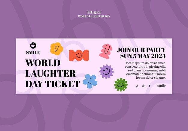 World Laughter Day Celebration Ticket Template – Free Download