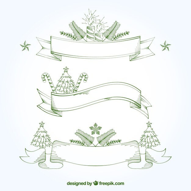 Hand-Drawn Ribbons for Christmas – Free Stock Photo, Download Free