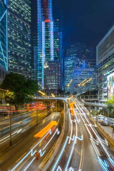 Traffic Light Trails at Night – Free Stock Photo for Download