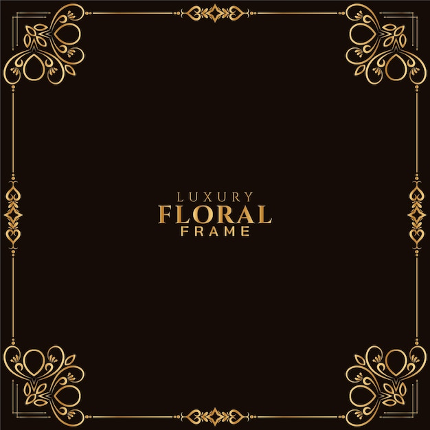 Elegant Luxury Golden Floral Frame Design Vector Template – Free Download