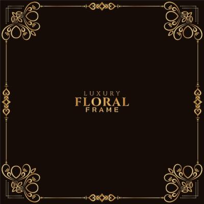 Elegant Luxury Golden Floral Frame Design Vector Template – Free Download