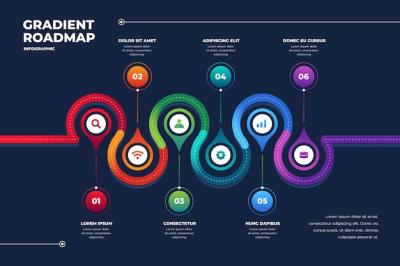 Gradient Roadmap Infographic Template – Free Download