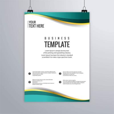 Turquoise Leaflet Design with Gold Lines – Free Download